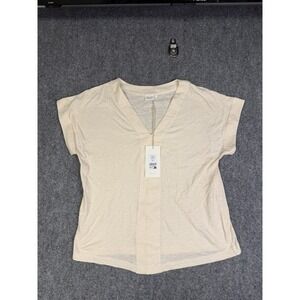 Women's Toast V-Neck Cottony-Shirt Size Medium Daisy Short Sleeve New With Tags